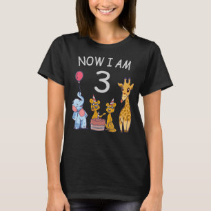 Jetzt bin ich 3 Jahre alt 3. Geburtstag im Zoo T-Shirt