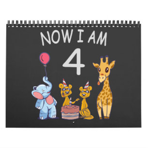 Jetzt bin ich 4 Jahre alt 4. Geburtstag im Zoo Kalender