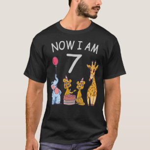Jetzt bin ich 7 Jahre alt 7. Geburtstag im Zoo T-Shirt
