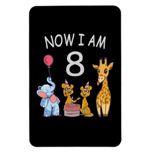 Jetzt bin ich 8 Jahre alt 8. Geburtstag im Zoo Magnet