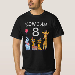 Jetzt bin ich 8 Jahre alt 8. Geburtstag im Zoo T-Shirt