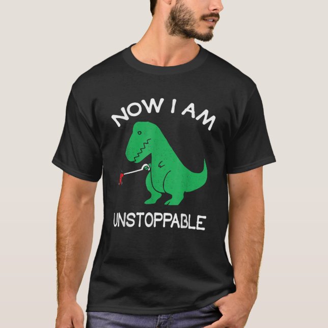 Jetzt bin ich unaufhaltsam lustig T Rex Dinosaur S T-Shirt (Vorderseite)