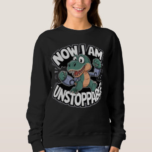 Jetzt bin ich unaufhaltsam lustig T-Rex mit Robote Sweatshirt