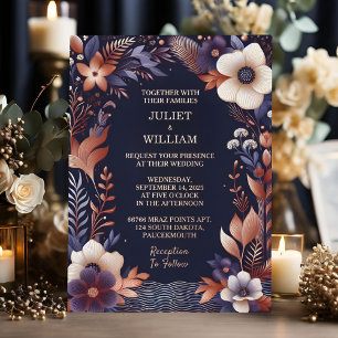 Jetzt Budget billig Outdoor stylish Navy Blue Wedd Folieneinladung