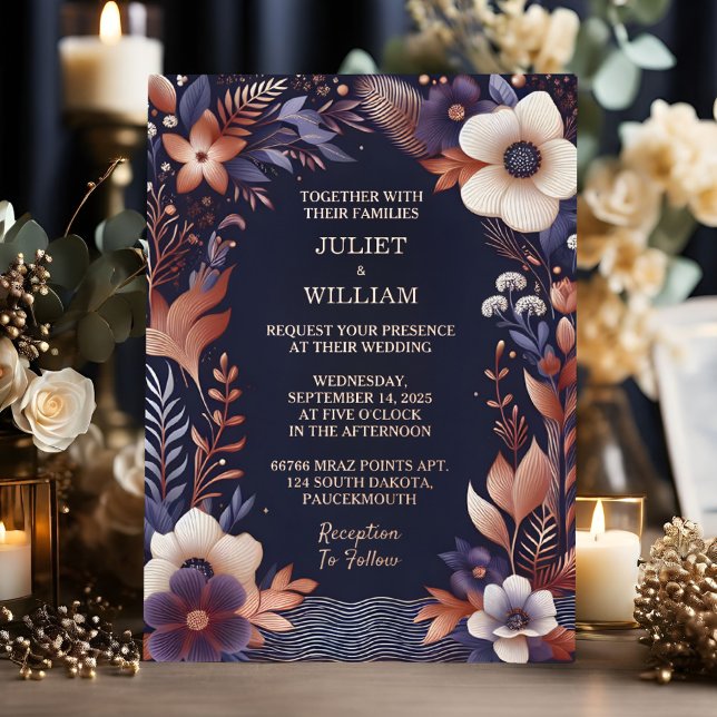Jetzt Budget billig Outdoor stylish Navy Blue Wedd Folieneinladung (Von Creator hochgeladen)