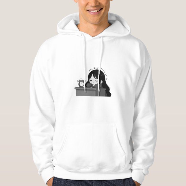 Jetzt ein Nickerchen, später Panik Relatable Chibi Hoodie (Vorderseite)