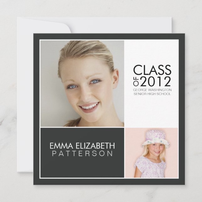 Jetzt Einladung einer modernen Block Graduation Pa (Vorderseite)