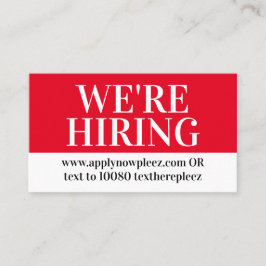 Jetzt Einstellung von Hilfe gewollt Anstellung Job Visitenkarte