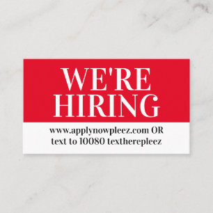 Jetzt Einstellung von Hilfe gewollt Anstellung Job Visitenkarte