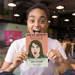 Jetzt erstaunt handeln   Retro Pop Art Trauzeugin Einladung