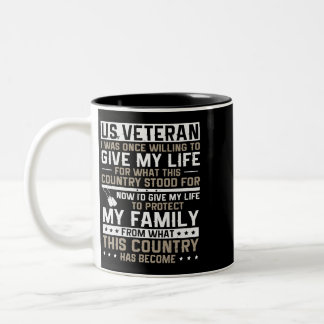 Jetzt gebe ich mein Leben, um meine Familie zu sch Zweifarbige Tasse
