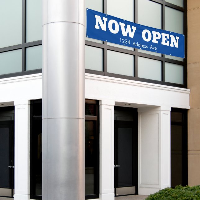 Jetzt geöffnet - Benutzerdefiniertes wettersichere Banner (Äußeres Gebäude)