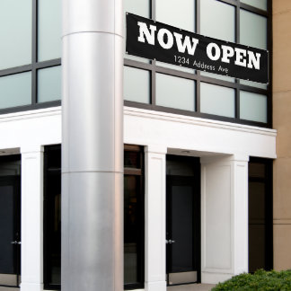 Jetzt geöffnet - Benutzerdefiniertes wettersichere Banner