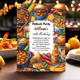 Jetzt Grillen Taco Koch Soup Potluck Party 50. Geb Einladung