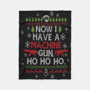 Jetzt habe ich ein Maschinengewehr Ho Ho Ho Weihna Fleecedecke