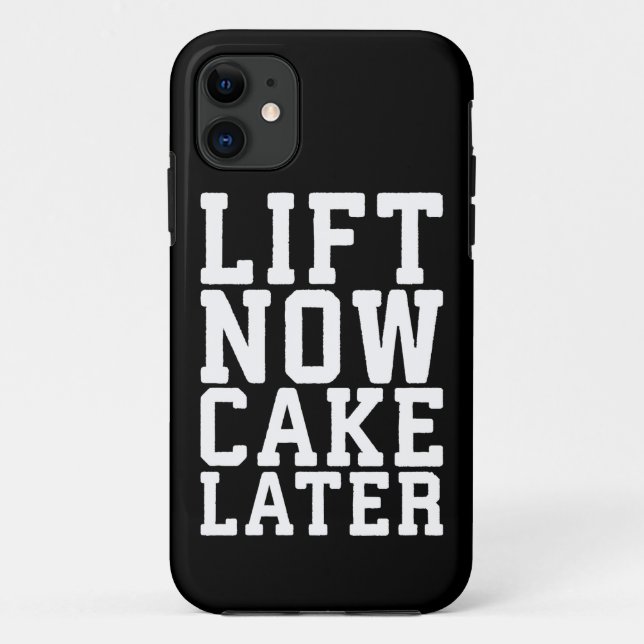 Jetzt heben, Kuchen später - Carbon - Funny Workou Case-Mate iPhone Hülle (Rückseite)