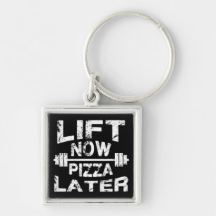 Jetzt heben, Pizza später - Funny Gym Workout Schlüsselanhänger