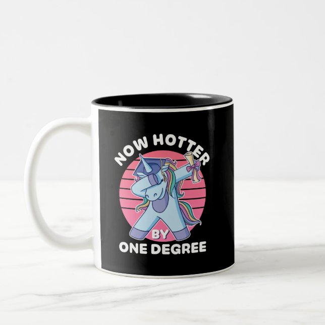 Jetzt Hotter von einem Grad Funny Senior Abschluss Zweifarbige Tasse (Links)