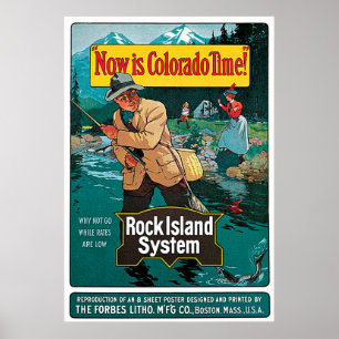 Jetzt ist Colorado Time Rock Island System Railway Poster