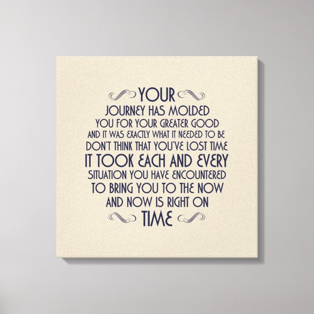 Jetzt ist der richtige Zeitpunkt: Gedruckte Leinwa Leinwanddruck (Vorderseite)