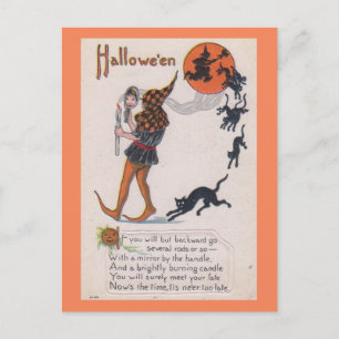 Jetzt ist die Zeit, Nie zu spät Halloween Vintage Postkarte