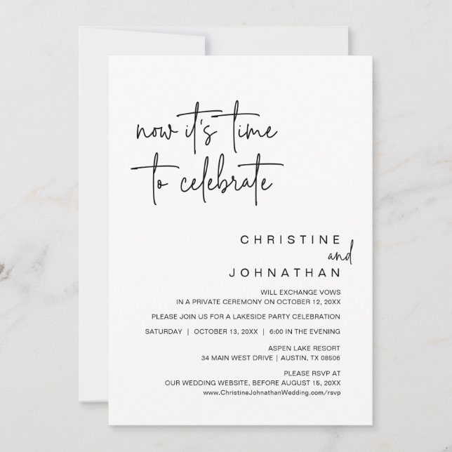 Jetzt ist es an der Zeit, das Party der Hochzeitsf Einladung (Vorderseite)