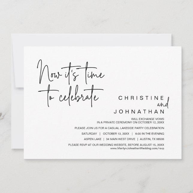 Jetzt ist es an der Zeit, das Party der Hochzeitsf Einladung (Vorderseite)