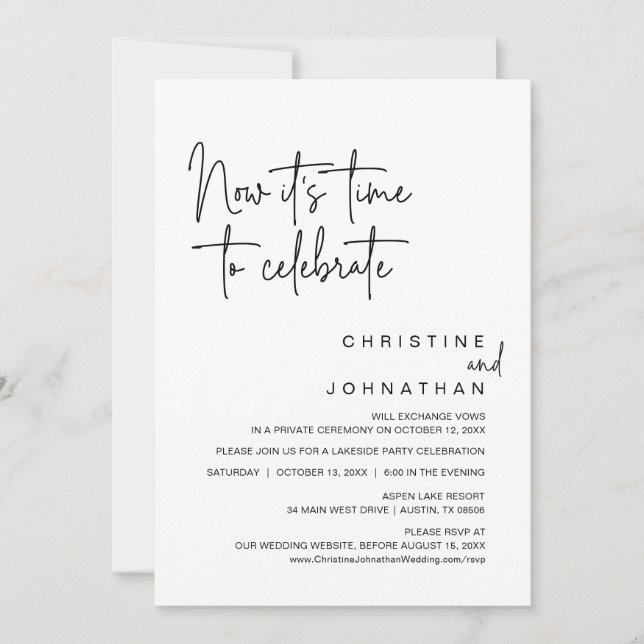 Jetzt ist es an der Zeit, das Party der Hochzeitsf Einladung (Vorderseite)