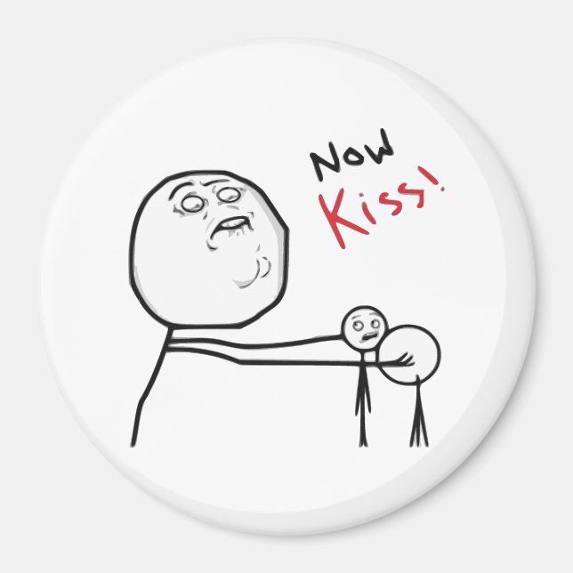Jetzt Kiss Rage Face Comic Meme Magnet (Vorne)
