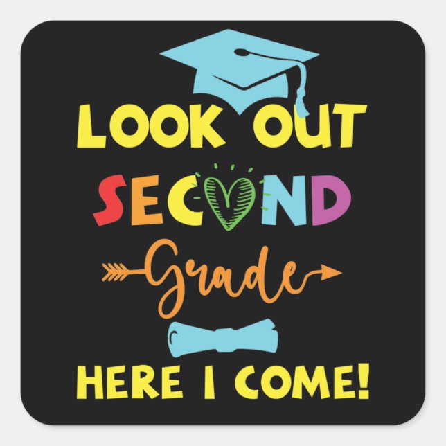 Jetzt kommen wir zum zweiten Grade und kommen zum  Quadratischer Aufkleber (Vorderseite)