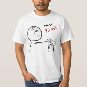 Jetzt Kuss-Raserei-Gesichts-Comic Meme T-Shirt
