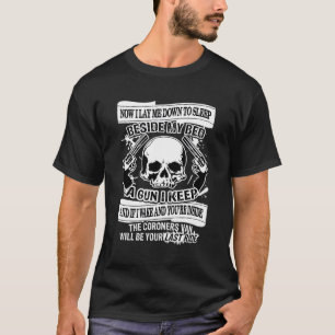 Jetzt lasse ich mich hinunter, um eine Waffe zu sc T-Shirt