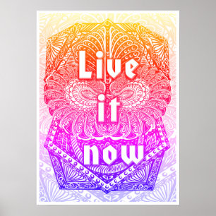 Jetzt live - Positives Zitat Poster
