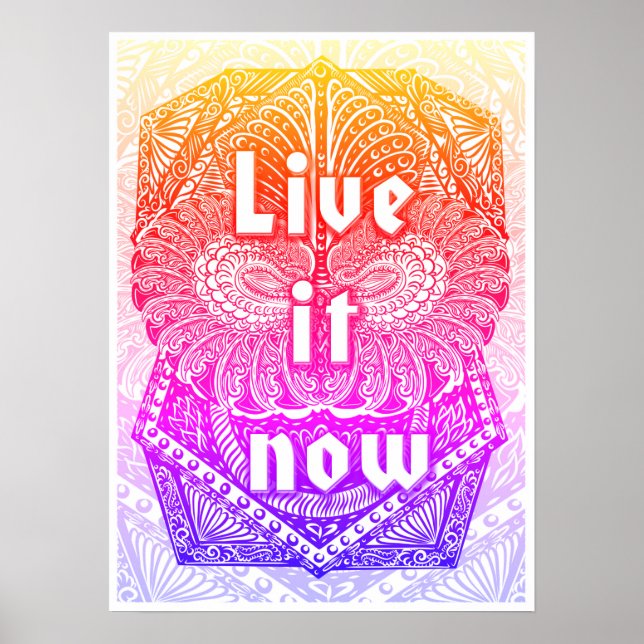 Jetzt live - Positives Zitat Poster (Vorne)