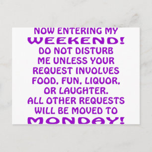 Jetzt mein Wochenende beginnen Postkarte