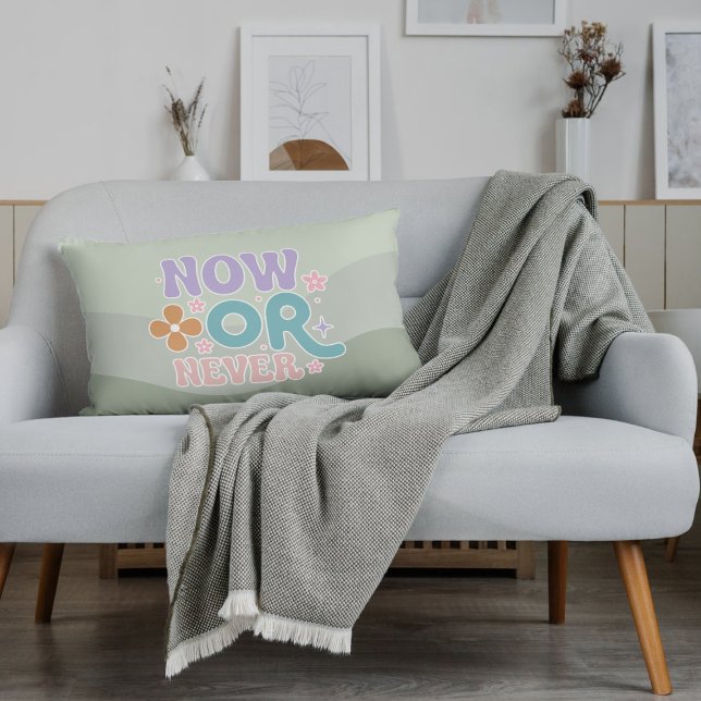 Jetzt oder nie inspirierendes Zitat Aquamarine grü Dekokissen (Von Creator hochgeladen)