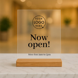 Jetzt öffnen   Logo für Geschäftsöffnungszeiten Acrylschild