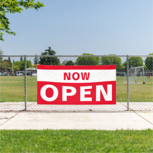 Jetzt Open Business Red White große Außenzeichen Banner