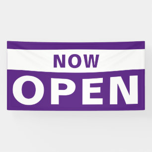 Jetzt Open Business Violet White Large Outdoor Sig Banner