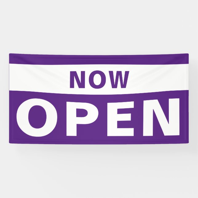 Jetzt Open Business Violet White Large Outdoor Sig Banner (Horizontal)