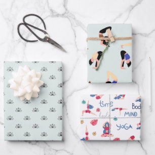 Jetzt Ruhe - Yoga Themed Geschenkpapier Set