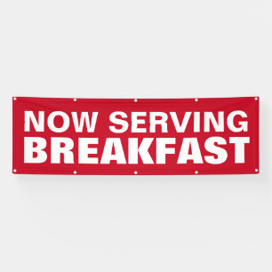 Jetzt servieren Frühstück rot kühl Business-Zeiche Banner