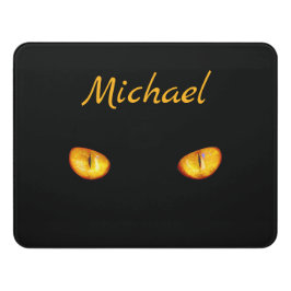 Jetzt sieht er dich schwarze Katze Türschild