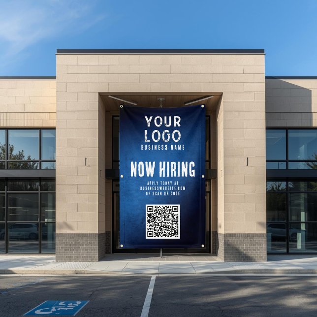 Jetzt Stellenausschreibung Banner QR Code Blau Gru (Von Creator hochgeladen)