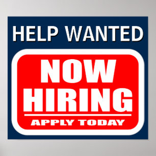 Jetzt Stellenausschreibung Hilfe Gesucht Job-Vakan Poster