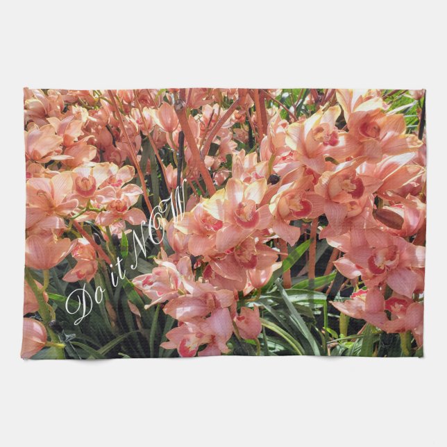 Jetzt tun - mit Orchideen Geschirrtuch (Horizontal)