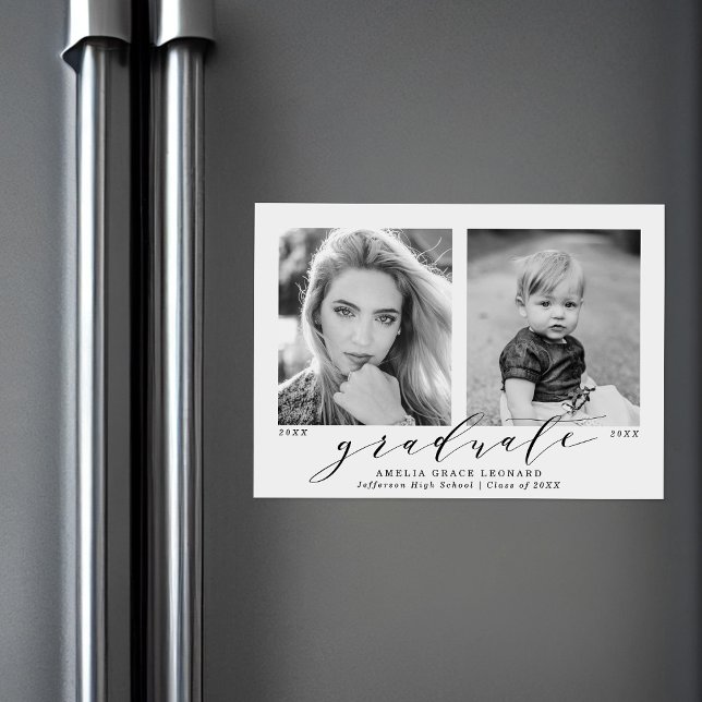 Jetzt und dann 2 Foto Abschluss Magneteinladung (Von Creator hochgeladen)