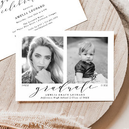 Jetzt und dann Foto Graduation Party Einladung