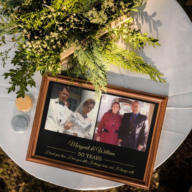 Jetzt und wieder Fotos Gold Text Anniversary Foto Poster (Von Creator hochgeladen)