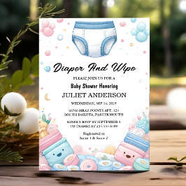 Jetzt Vater Pink Blue Diaper abgeben und Babydusch Einladung